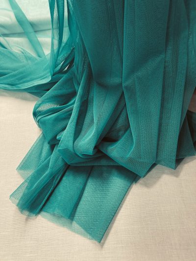 Tul Suave Caído Verde Agua Oscuro