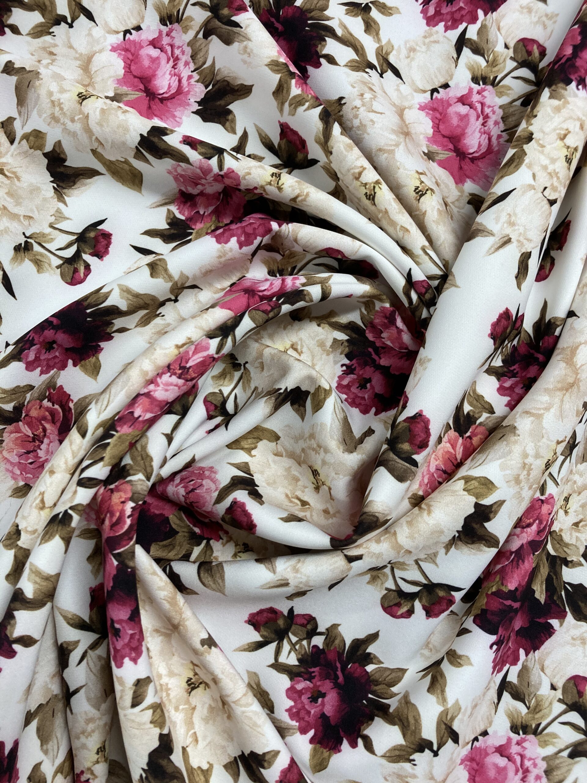 Bielástico Flores Fucsia/Beig