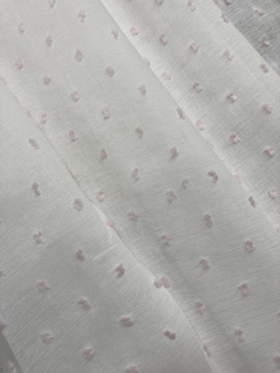 Visillo Plumeti Blanco/Rosa