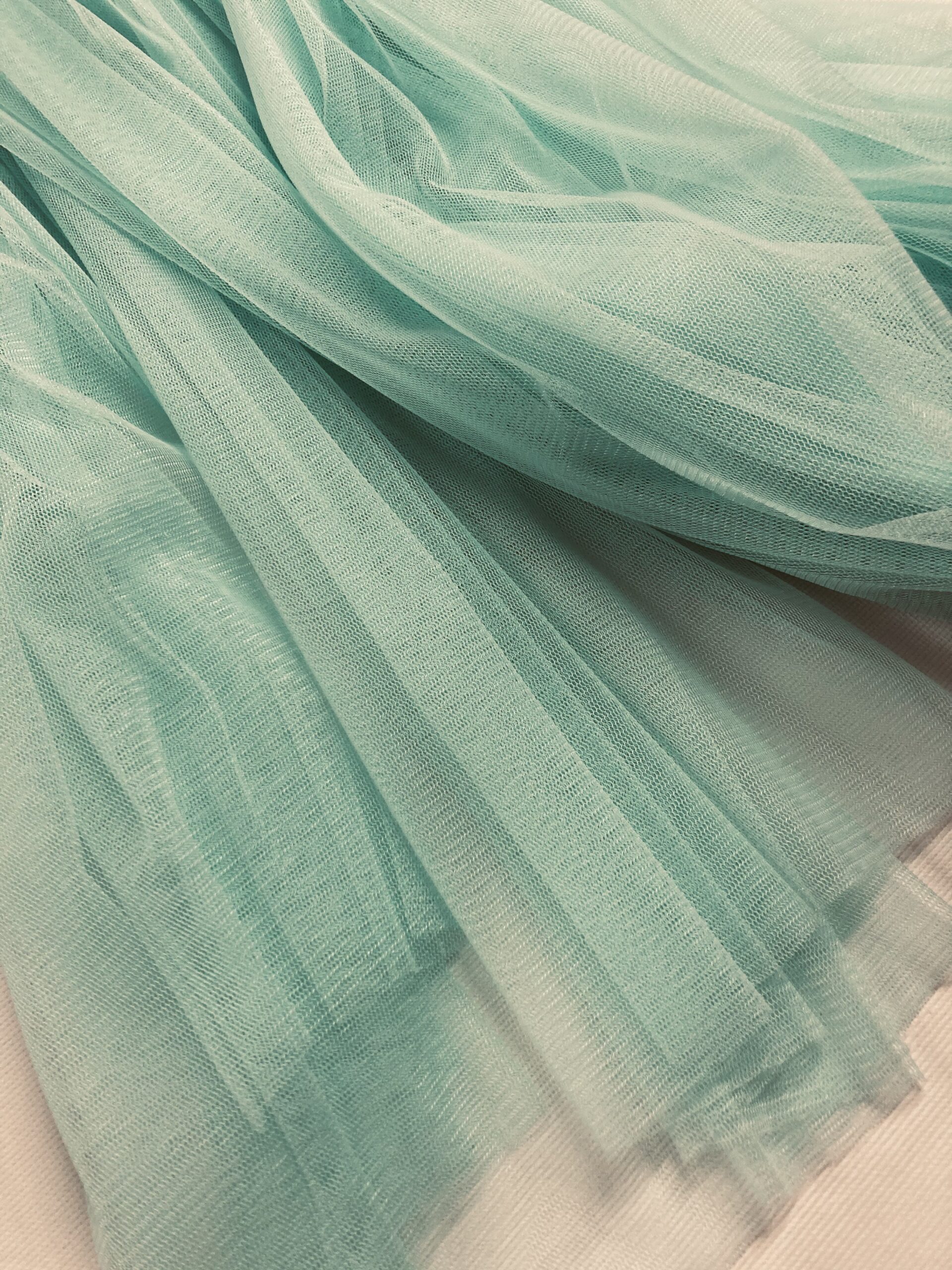 Tul Suave Caído Verde Agua Claro