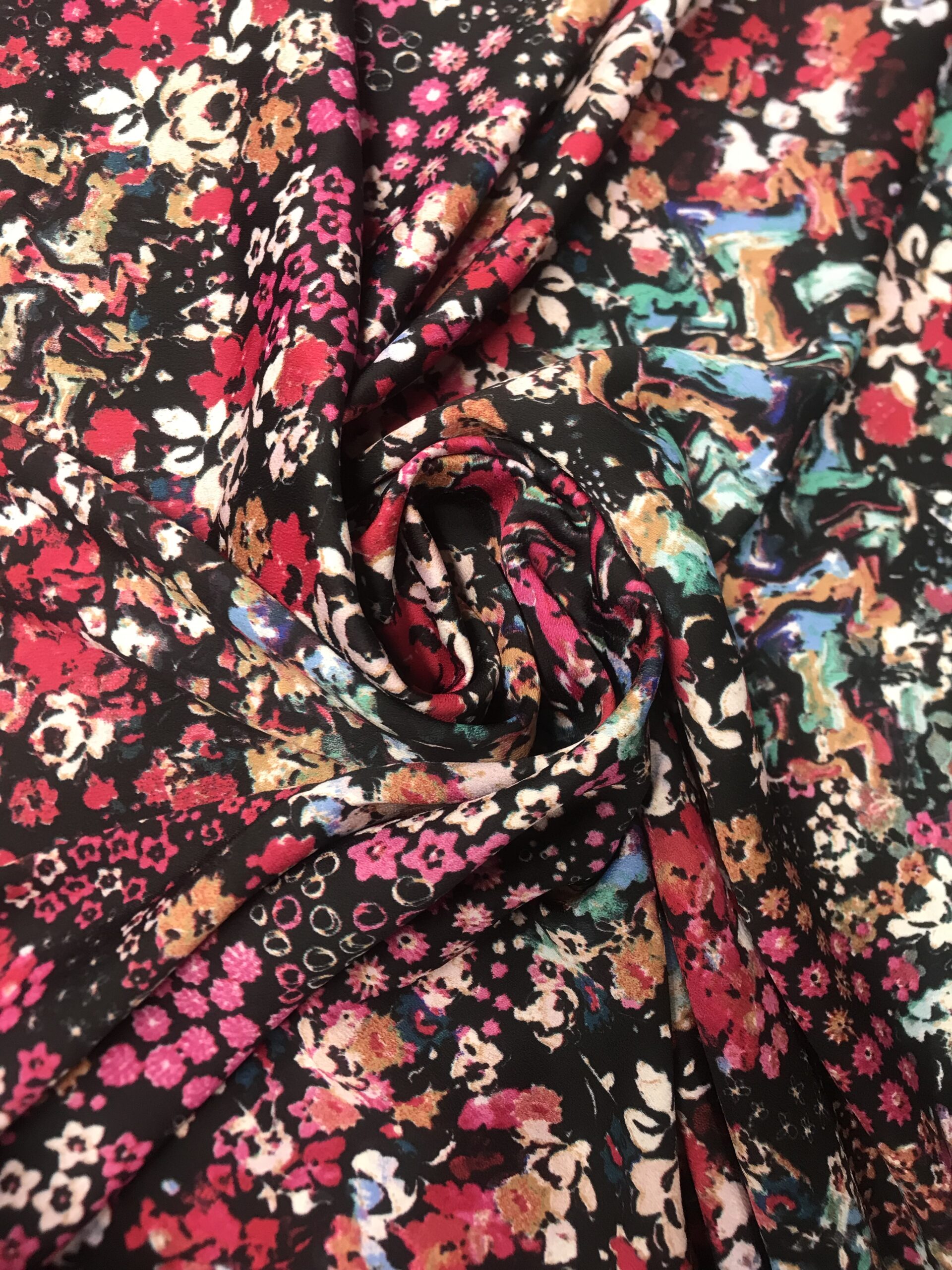 Crep satén estampado spandex