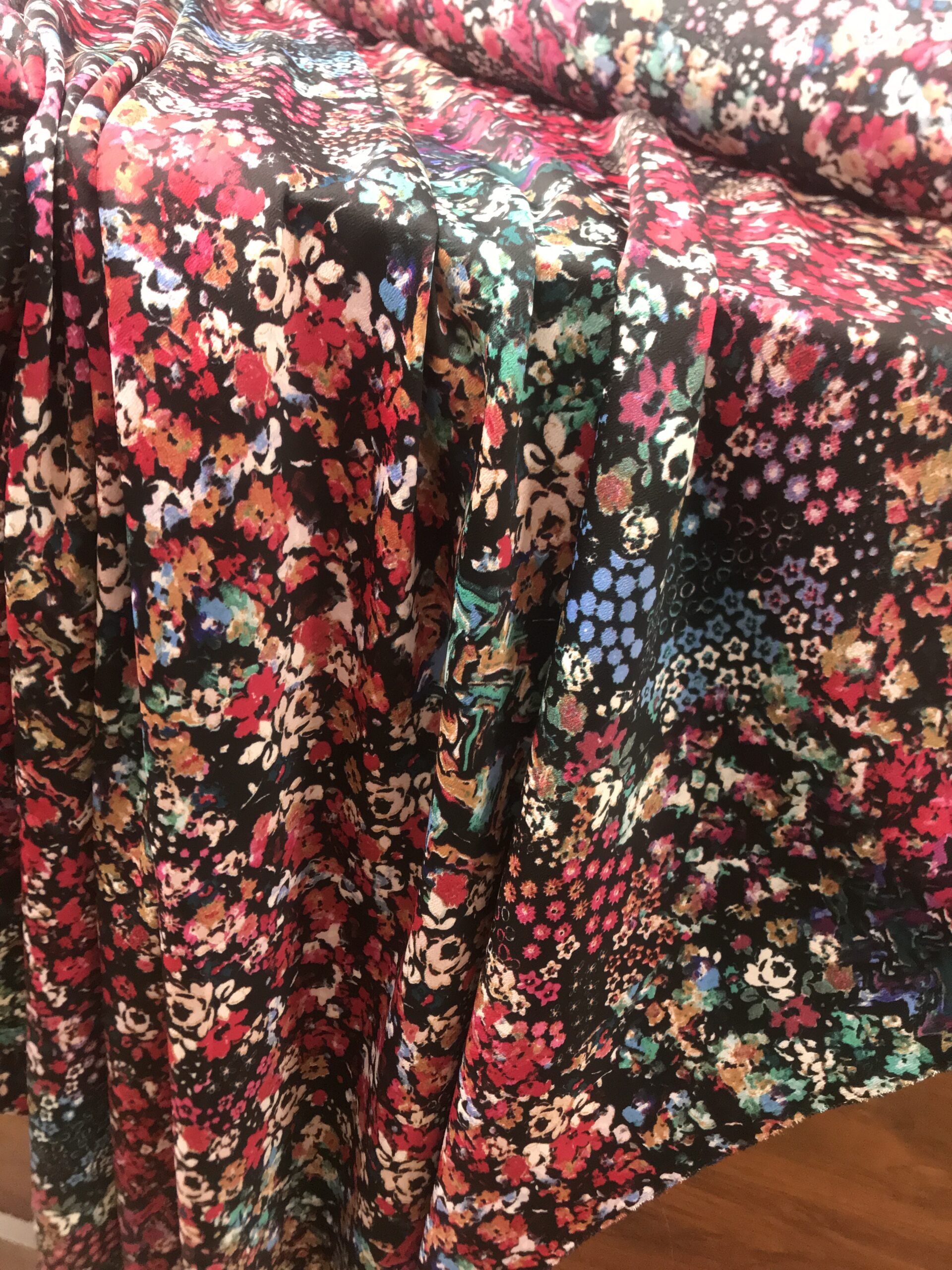 Crep satén estampado spandex