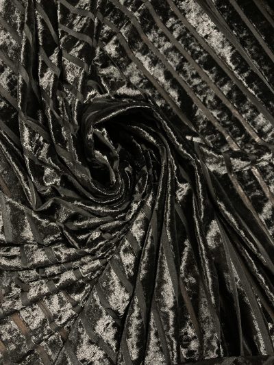 Terciopelo raya lycra negro
