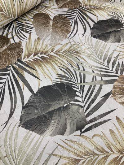 Jacquard estampado digital Palma marrón