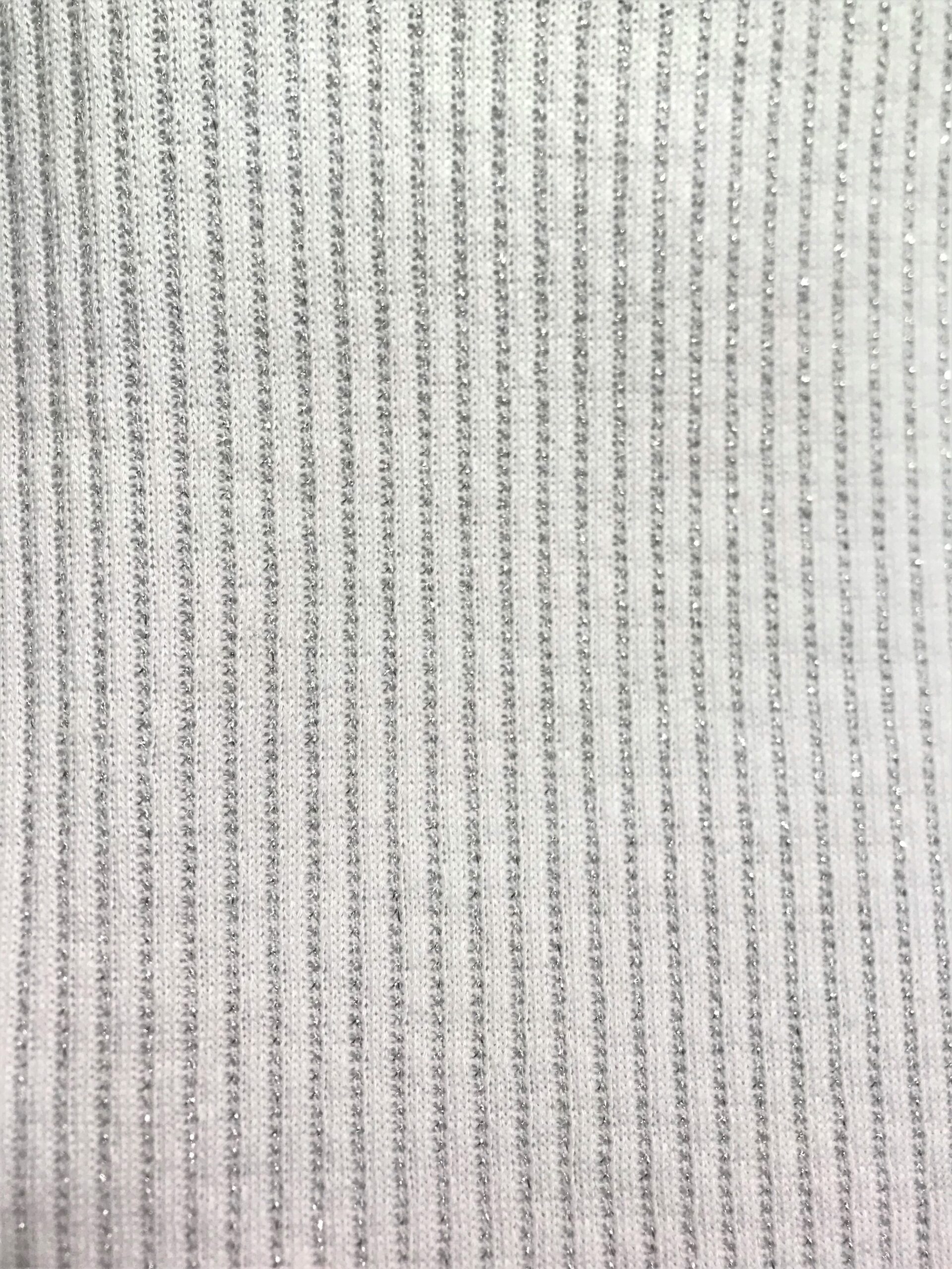 Punto canalé blanco lurex