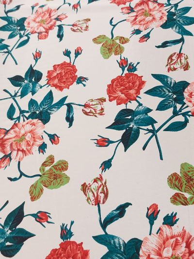 coxivo flores rojas y salmón f.blanco