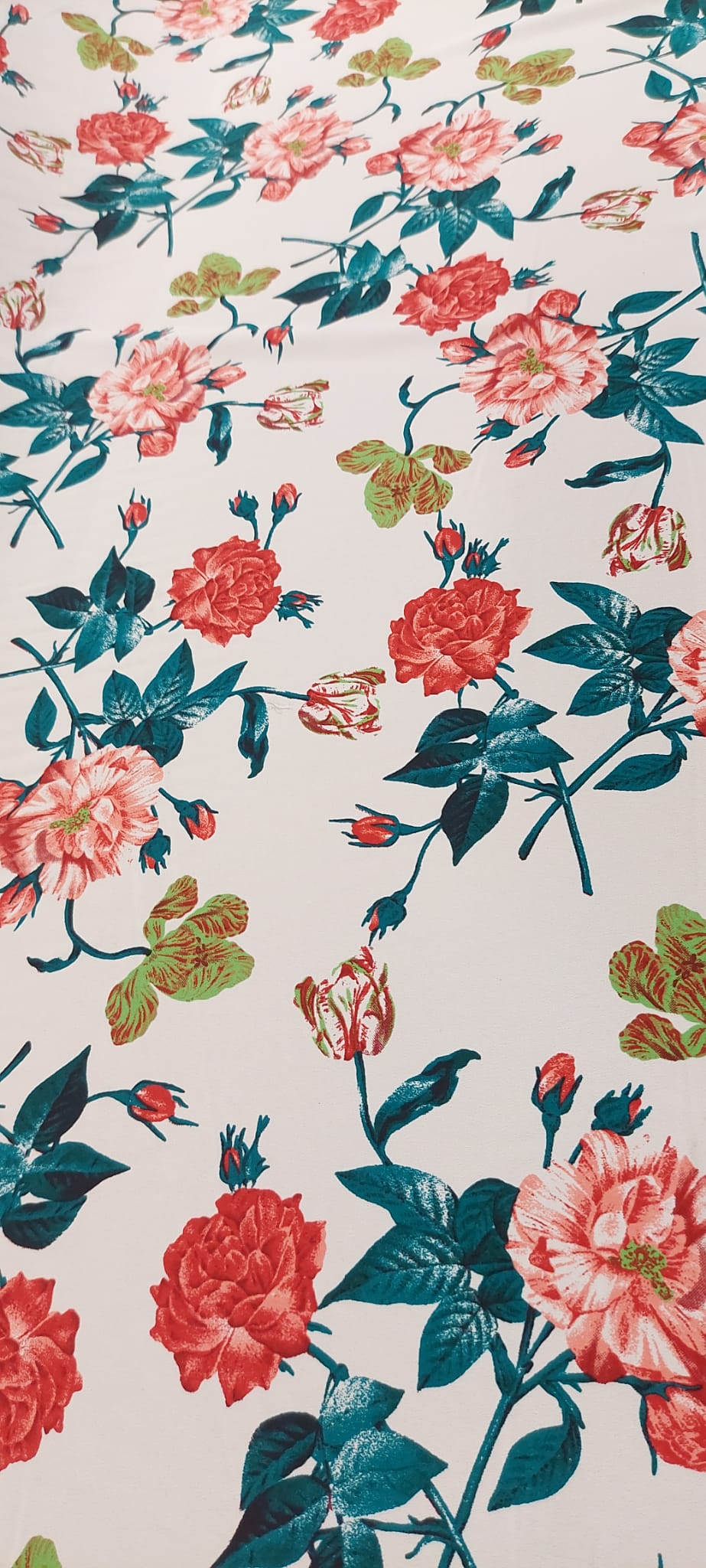 coxivo flores rojas y salmón f.blanco