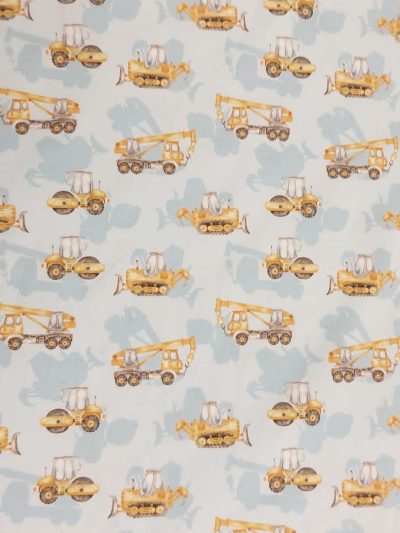 Punto algodón orgánico tractores y excavadoras