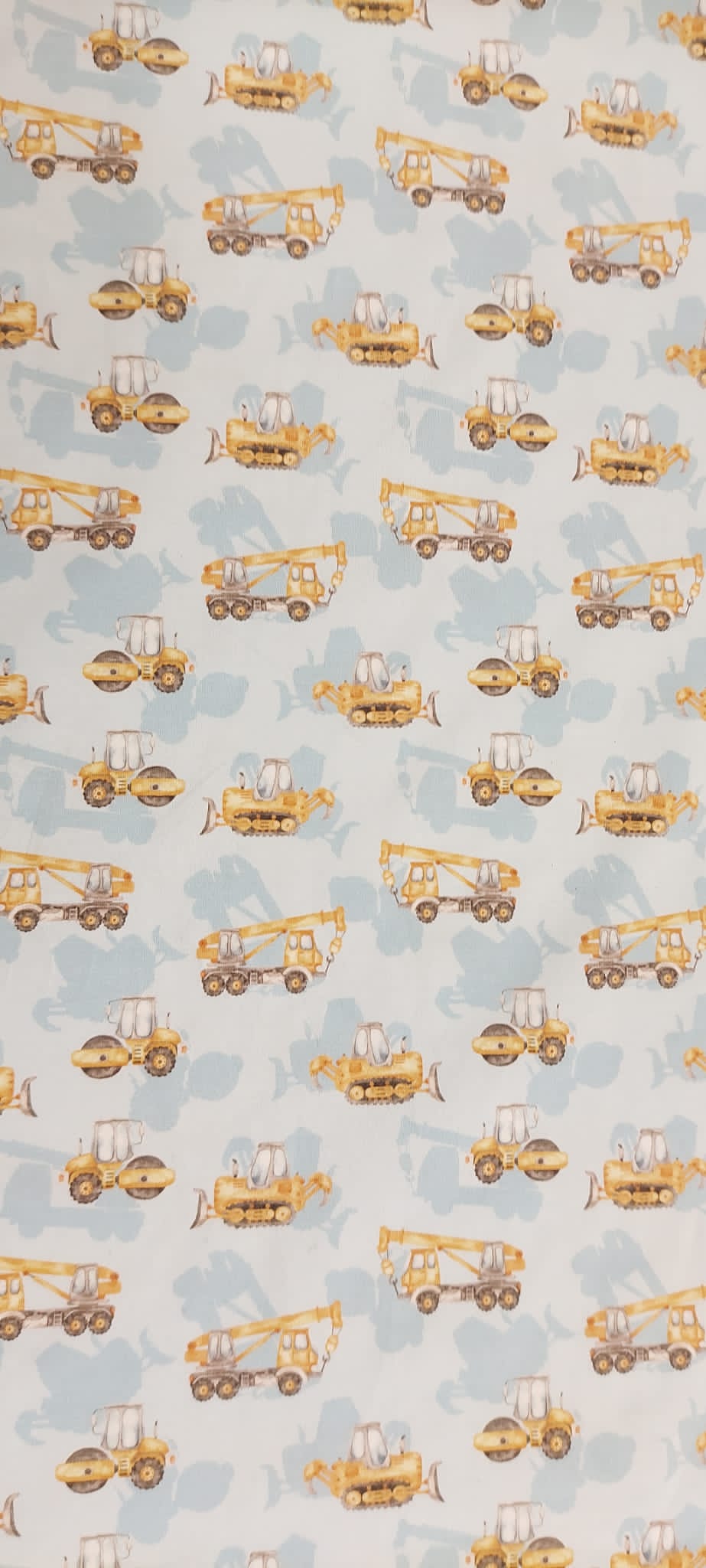 Punto algodón orgánico tractores y excavadoras