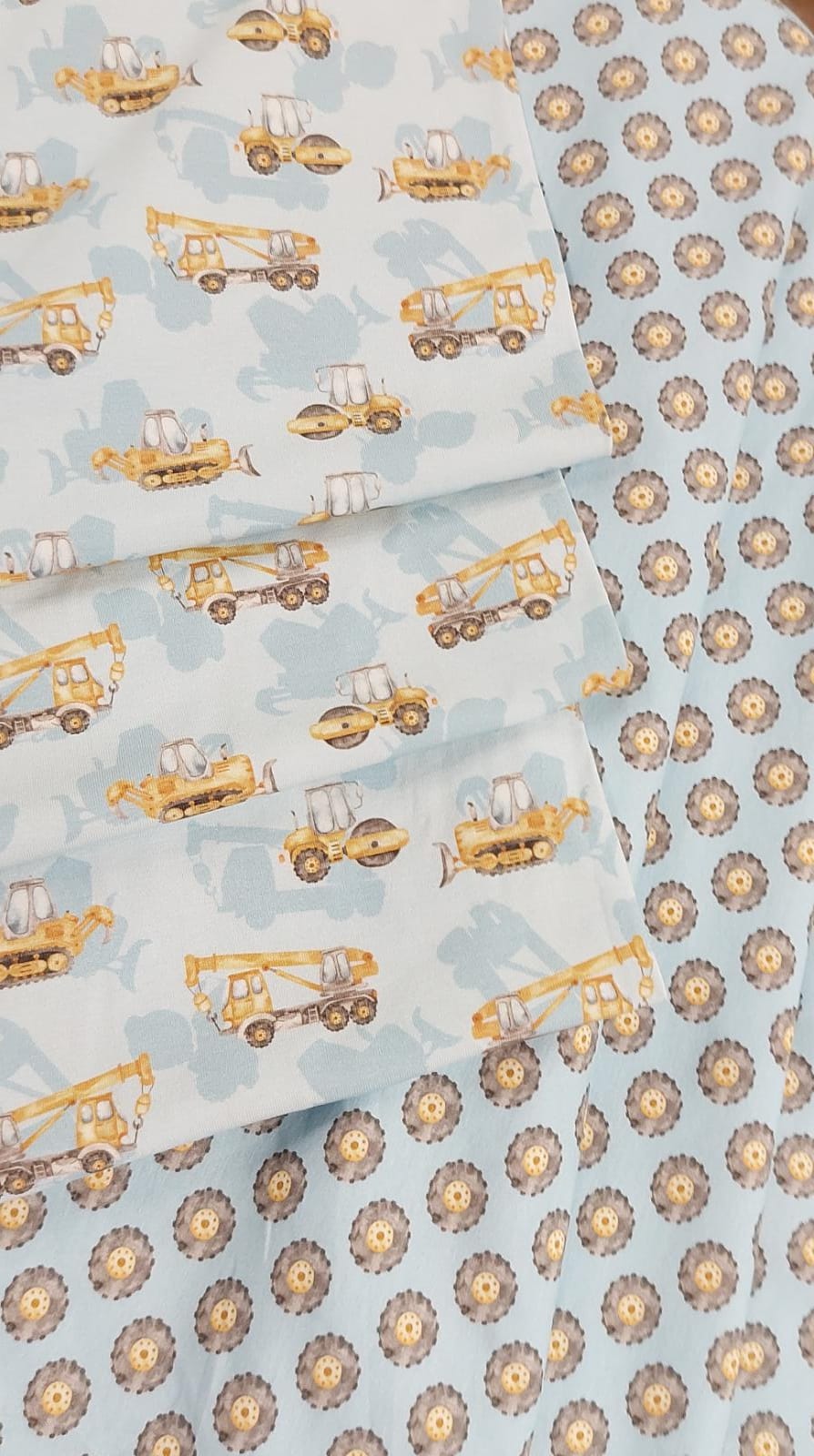 Punto algodón orgánico ruedas