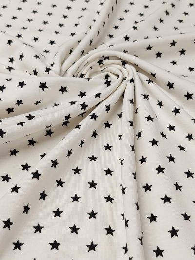 Punto algodón estrellas f.hueso/negro*