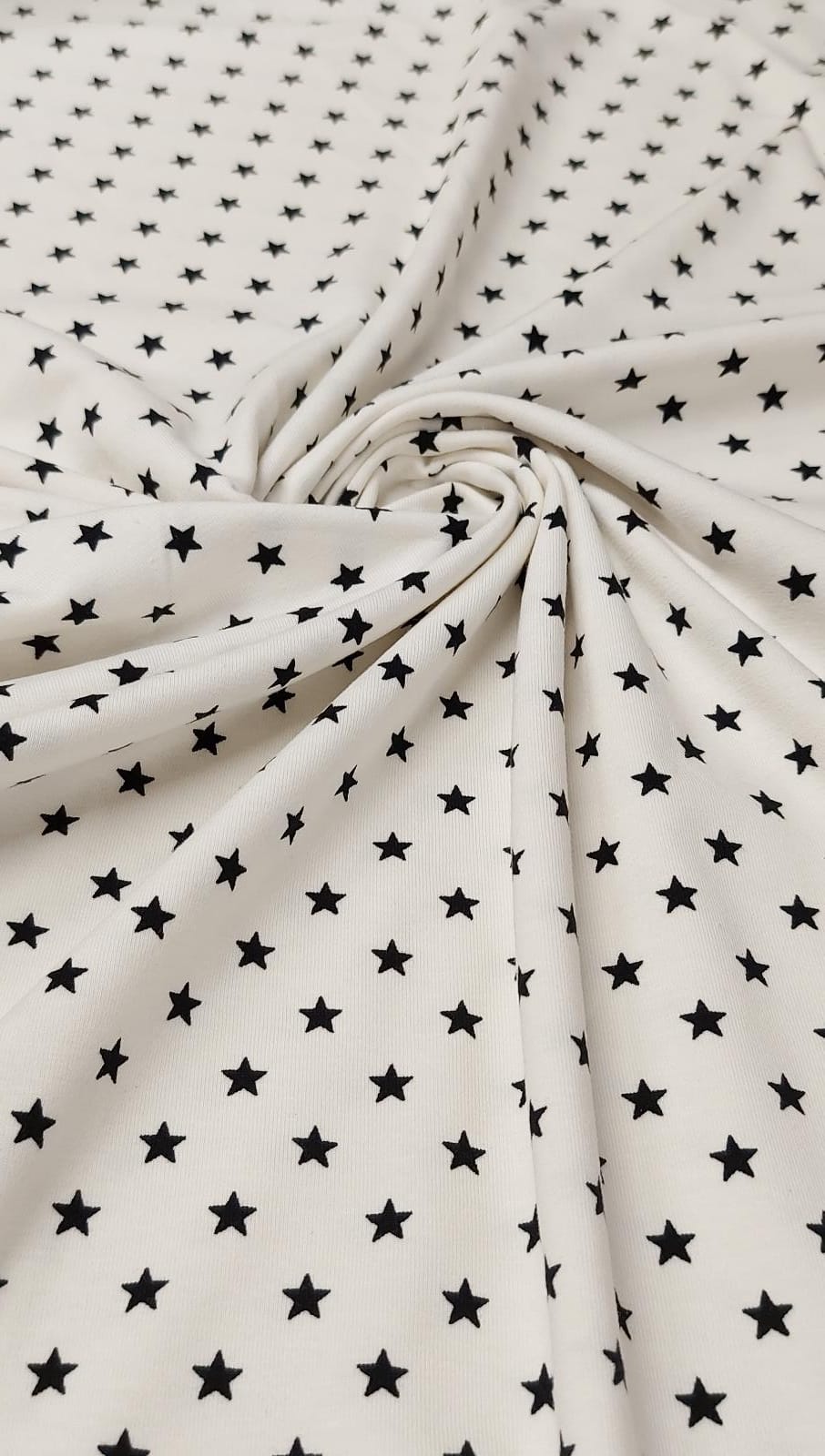 Punto algodón estrellas f.hueso/negro*