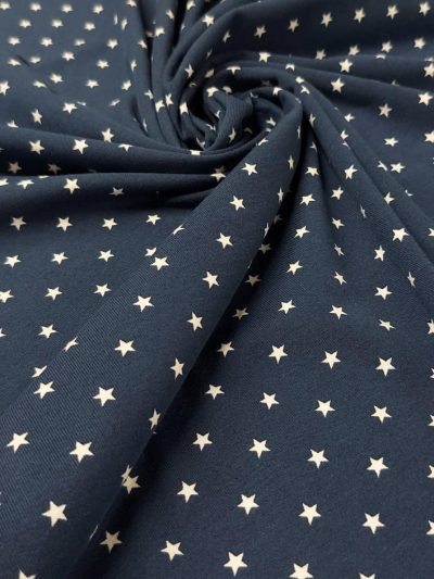 Punto algodón estrellas f.marino/hueso