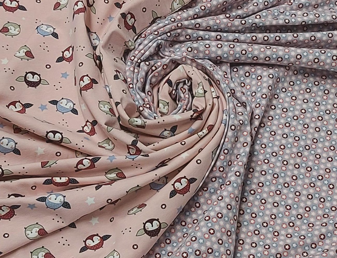 Punto algodón buhos f.rosa