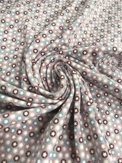 Punto algodón estrellas f.gris/multi*