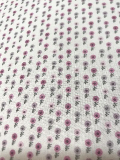 Flores mini gris/rosa