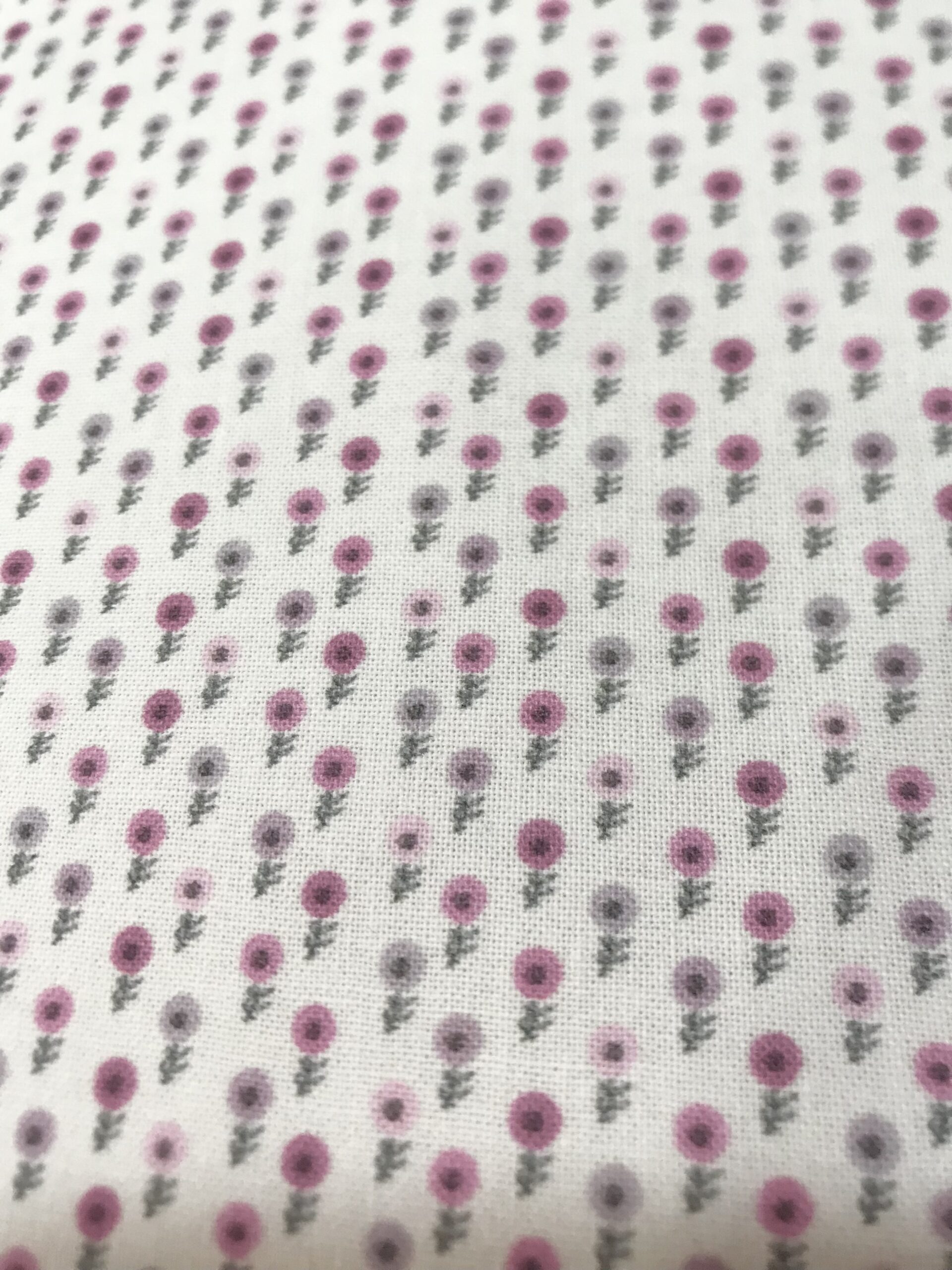 Flores mini gris/rosa