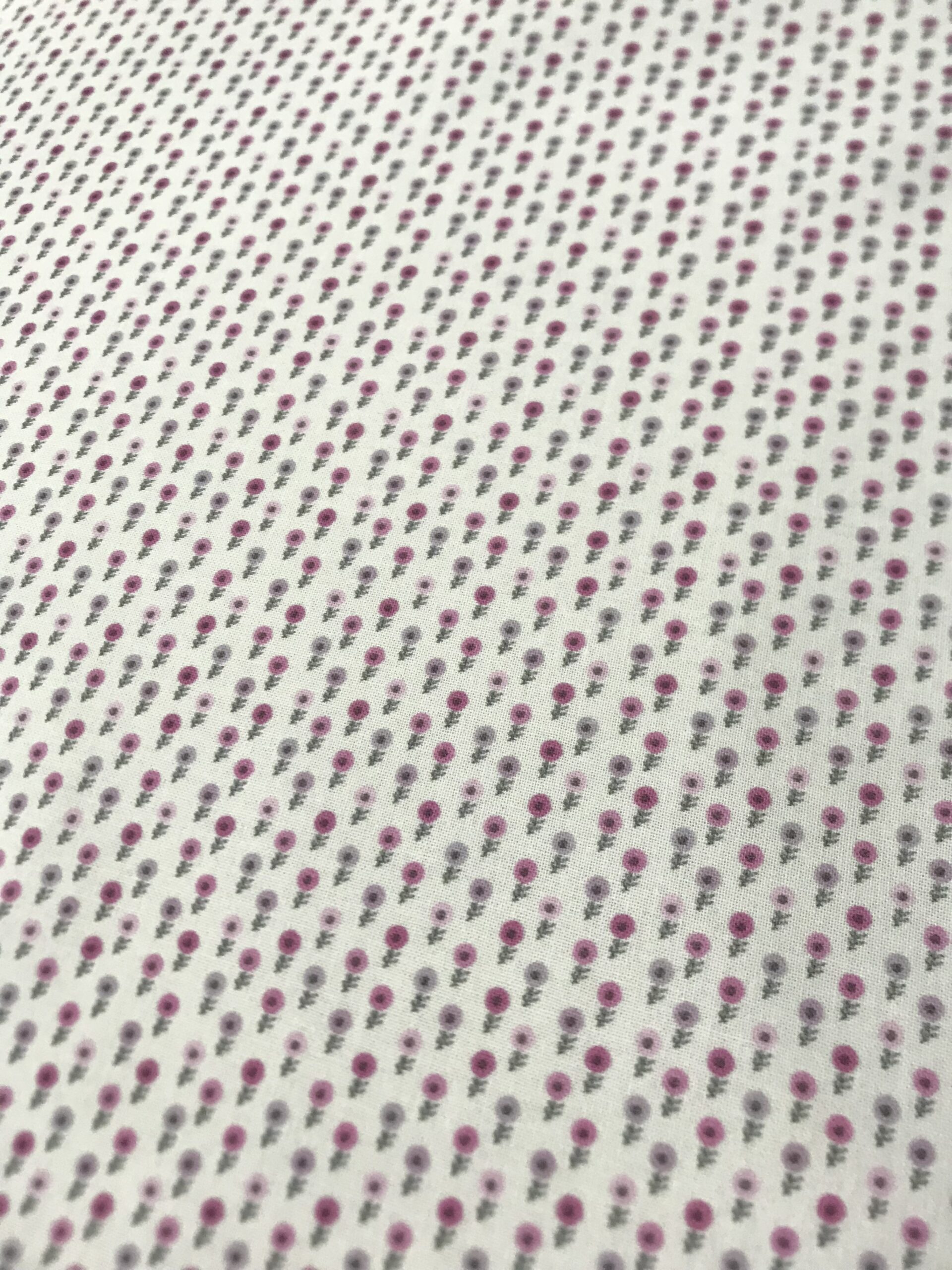 Flores mini gris/rosa