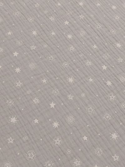 Doble Gasa estrellas lunar fondo gris