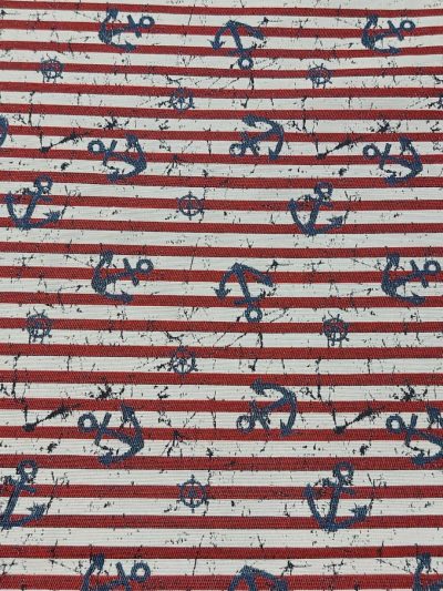Gobelino anclas rayas rojas