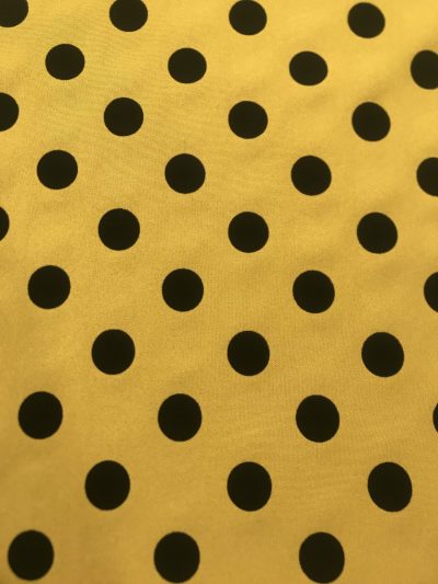 Strech lunar flocado terciopelo mostaza