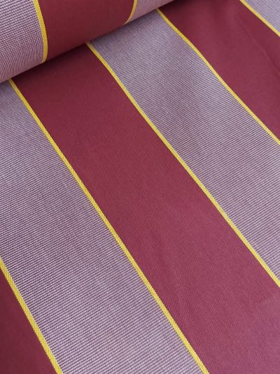 Toldo teflón rayas burdeos/mostaza