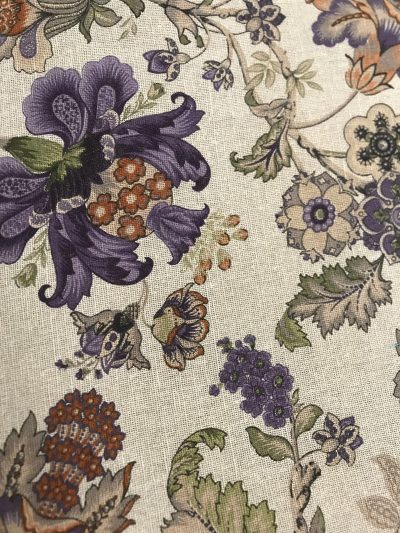 Visillo lino estampado floral vintage