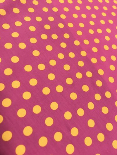 Popelín flamenca fucsia lunar naranja