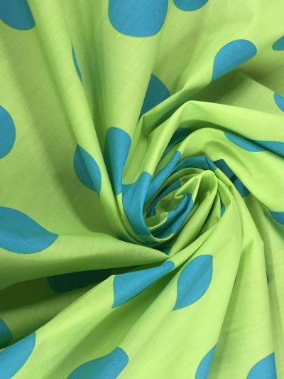 Popelín flamenca verde lunar turquesa
