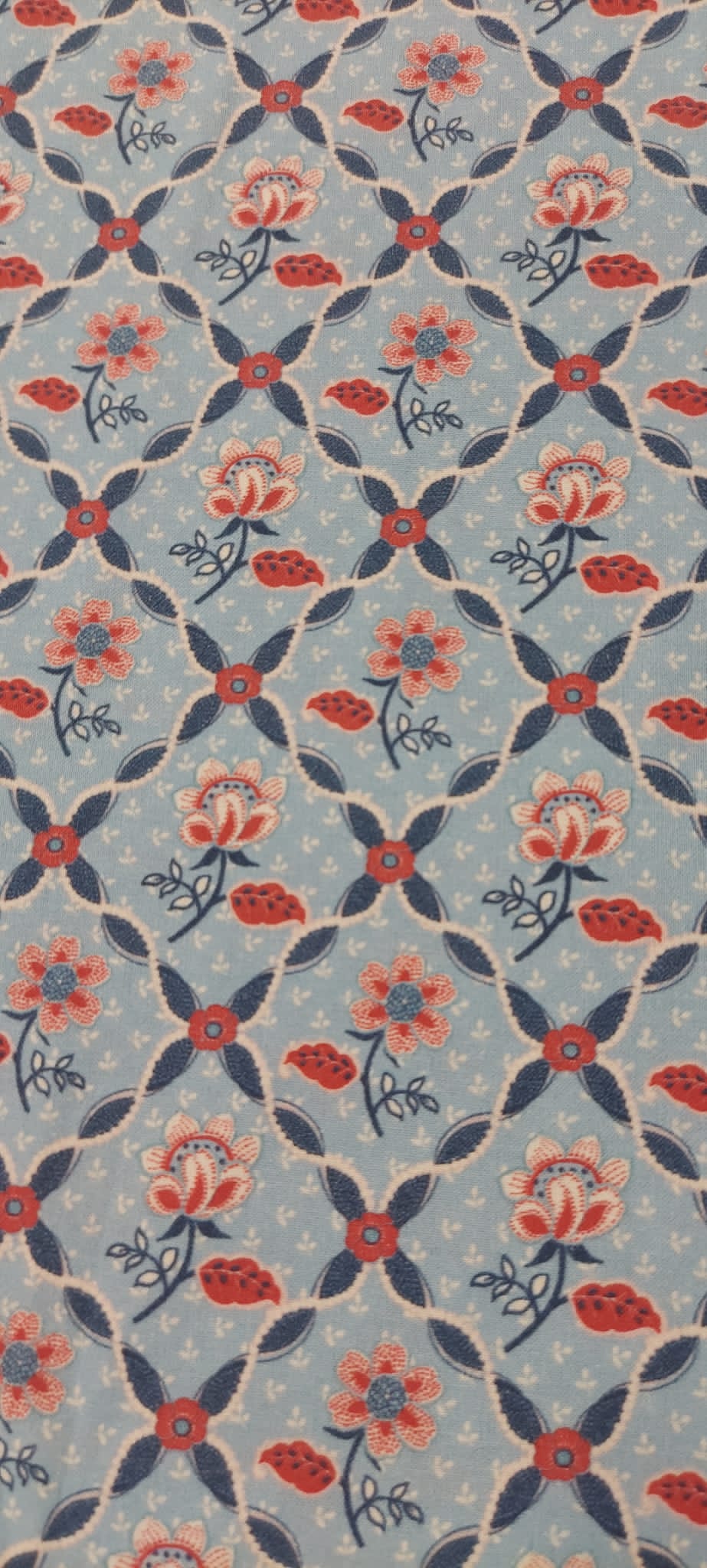 Algodón orgánico Folk azul