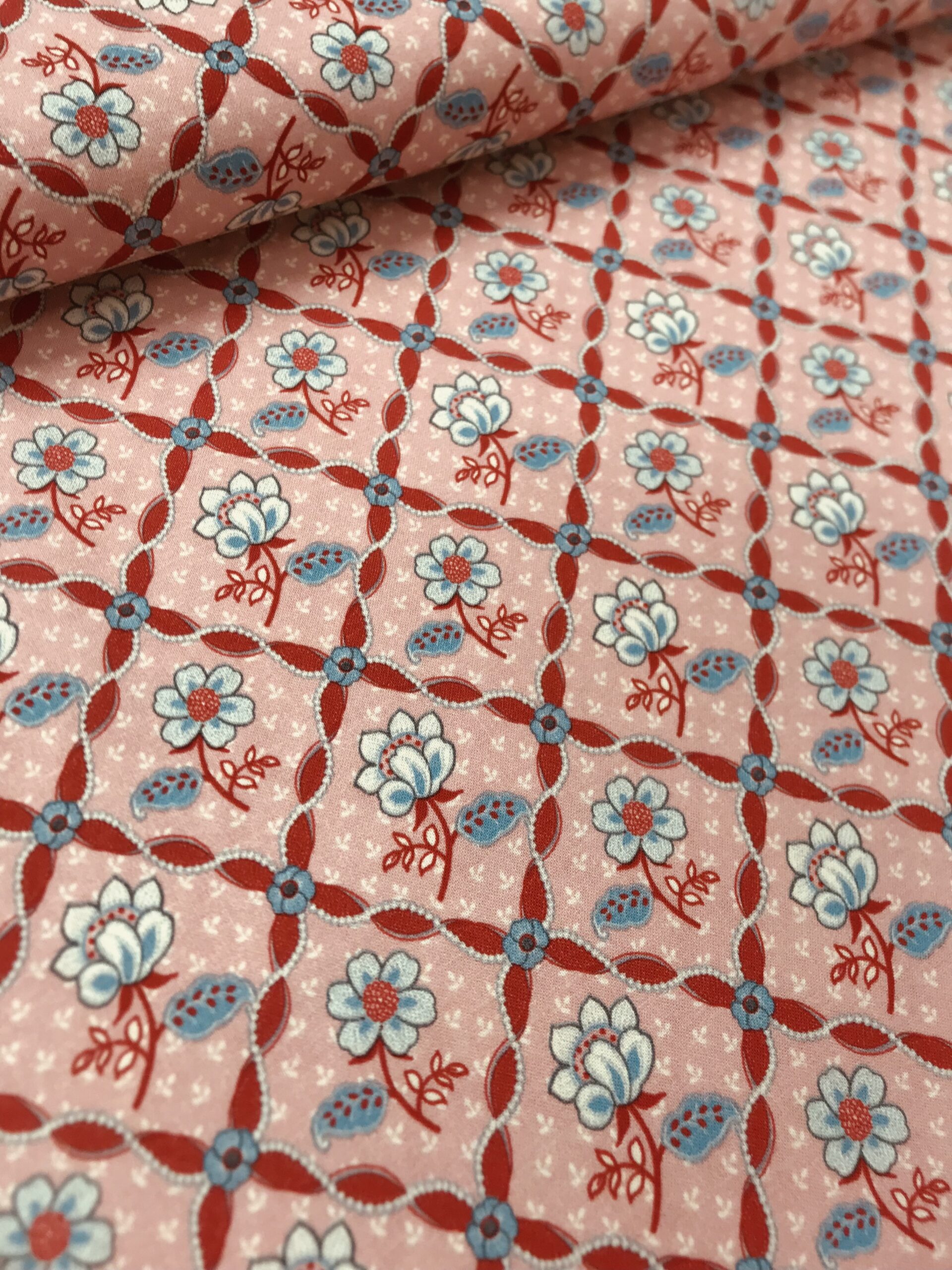 Algodón orgánico Folk rojo