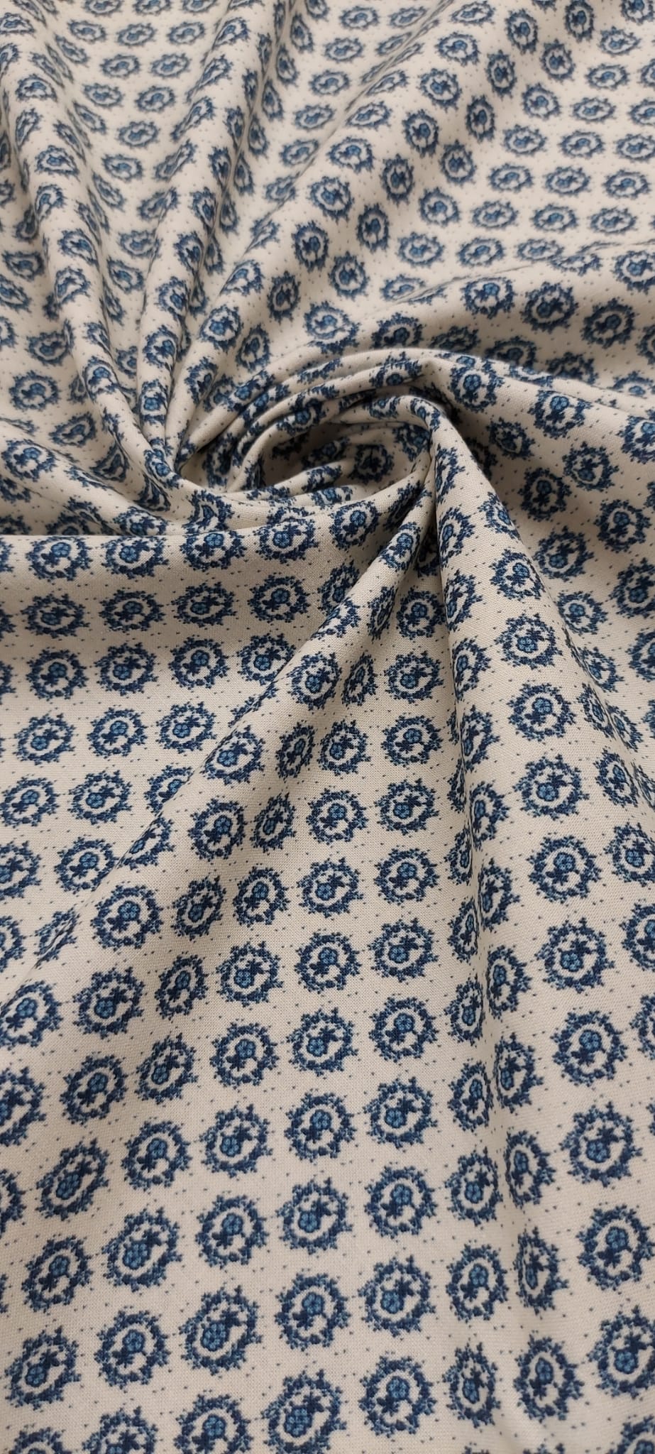 Algodón orgánico Folk Aylen azul