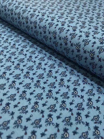 Algodón orgánico Folk Ibai celeste