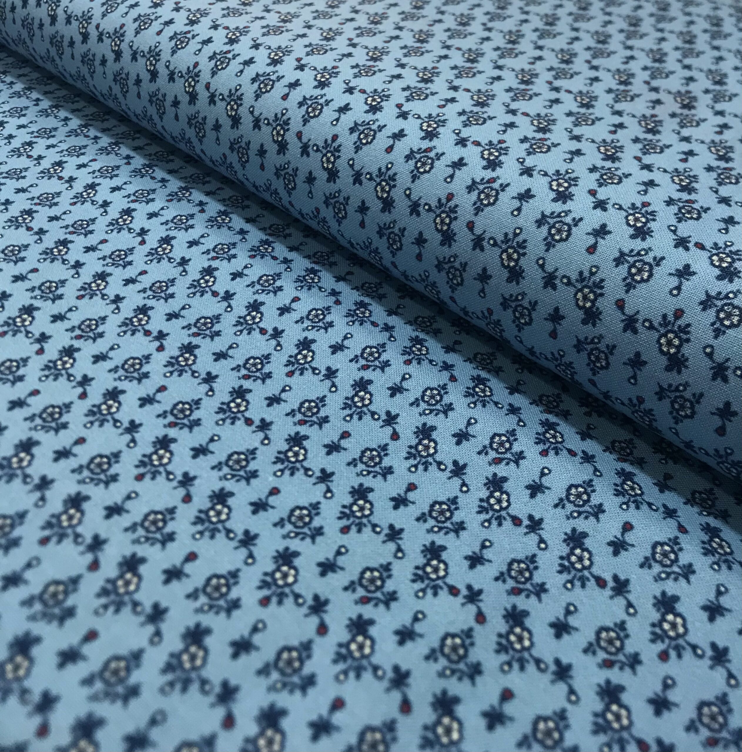 Algodón orgánico Folk Ibai celeste