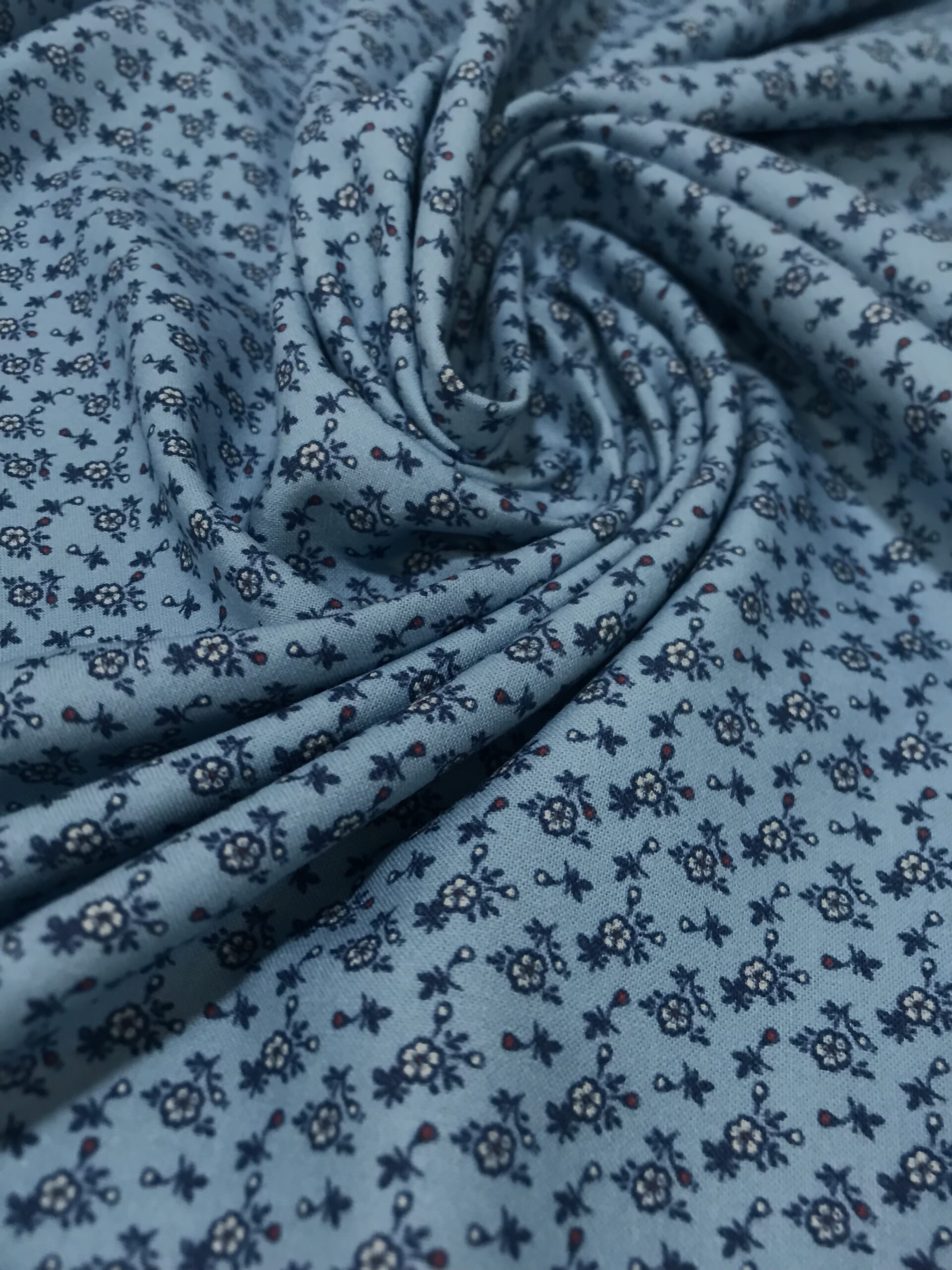 Algodón orgánico Folk Ibai celeste