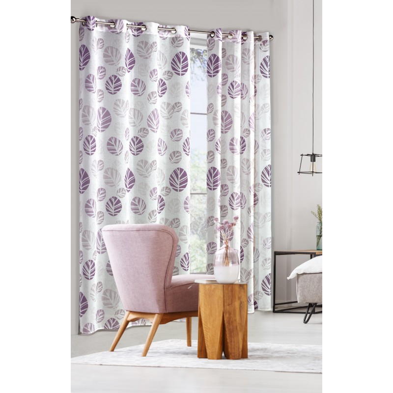 Visillo confeccionado Sotileza hojas malva