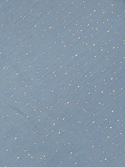 Doble Gasa azul purpurina oro