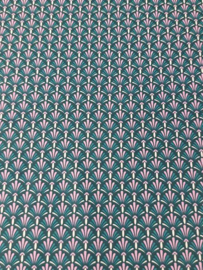 Flor Art Decó 2 Algodón petroleo