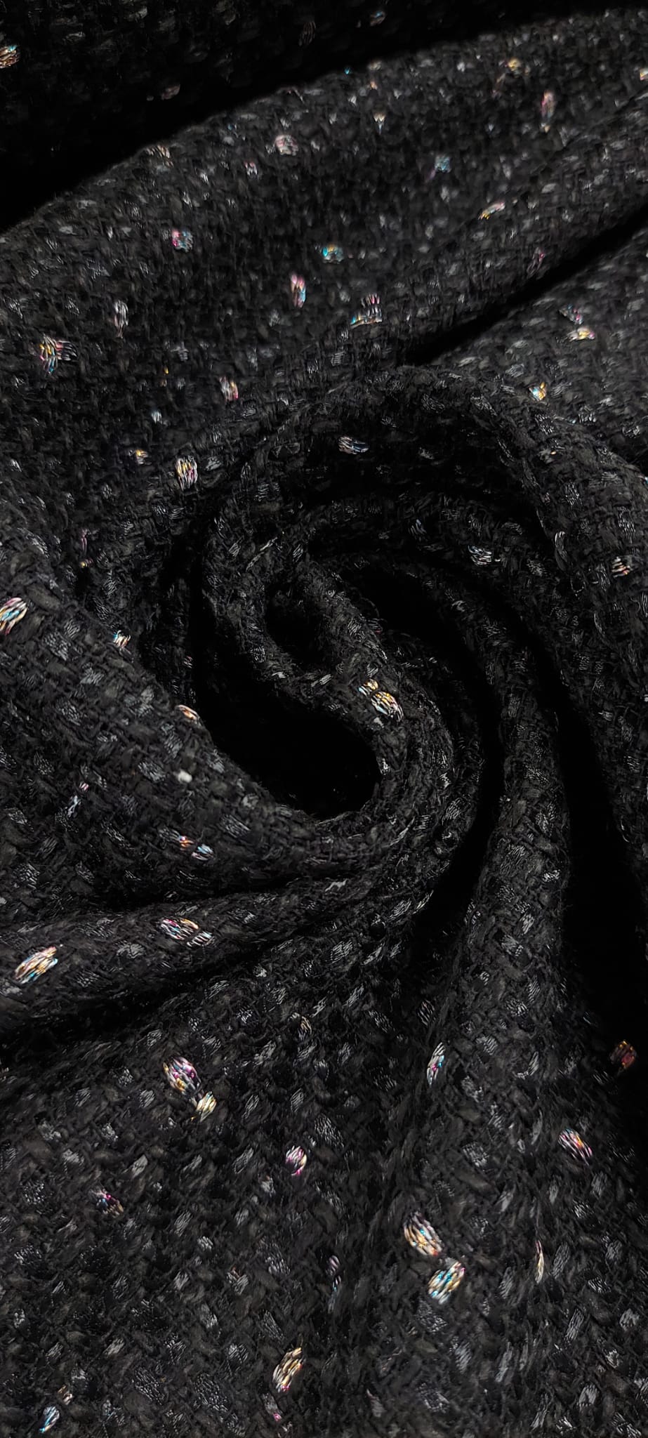 Chanel tweed negro hilos lurex iris