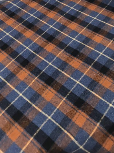 Cuadros franela quebec azul/teja