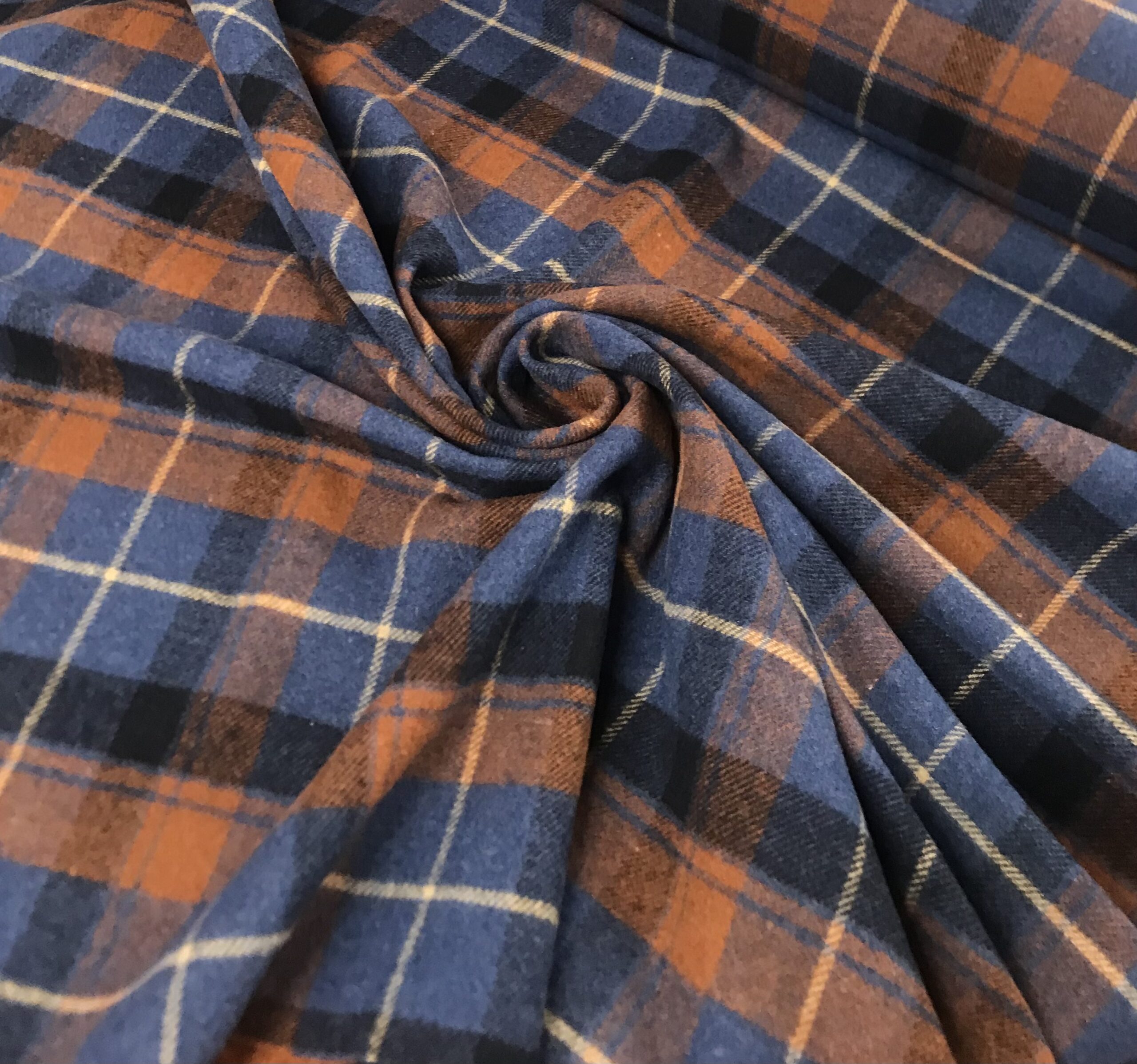 Cuadros franela quebec azul/teja