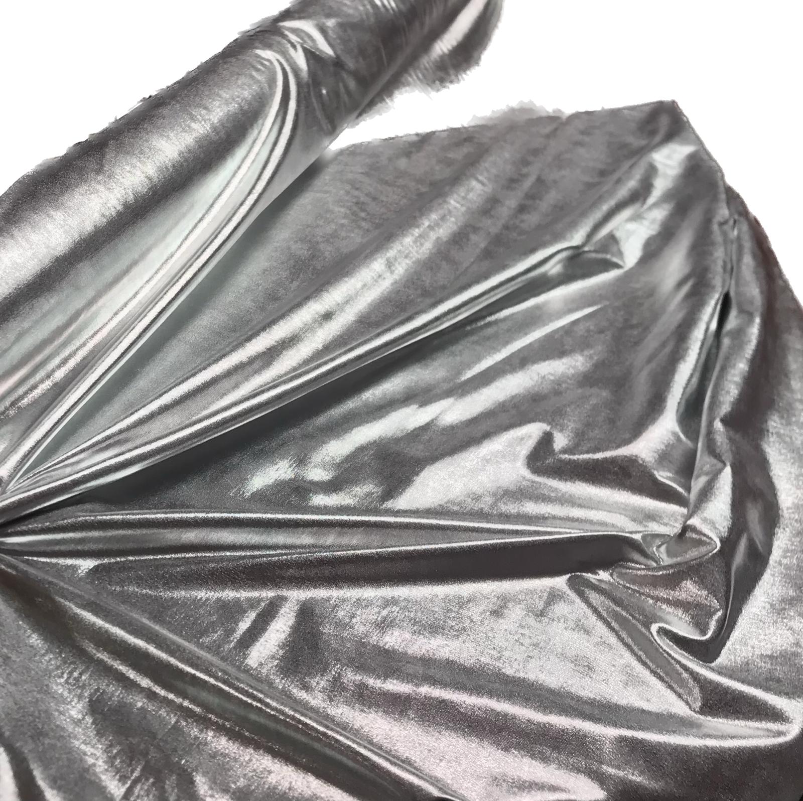 Lycra metalizada plata