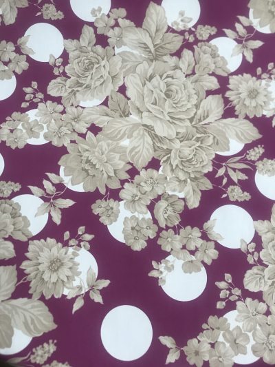 Popelín Flamenca buganvilla Lunar Grande/Flores