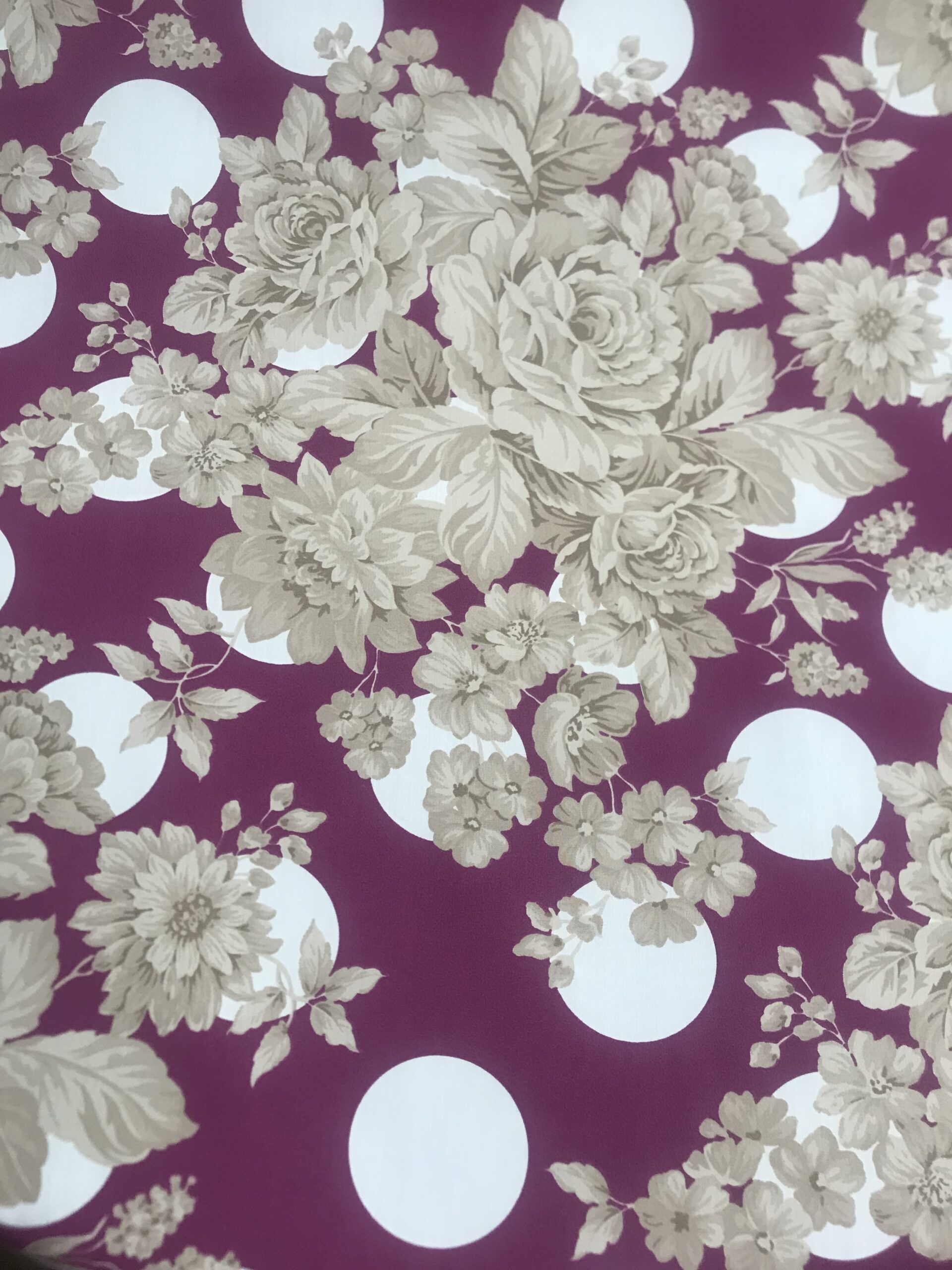 Popelín Flamenca buganvilla Lunar Grande/Flores