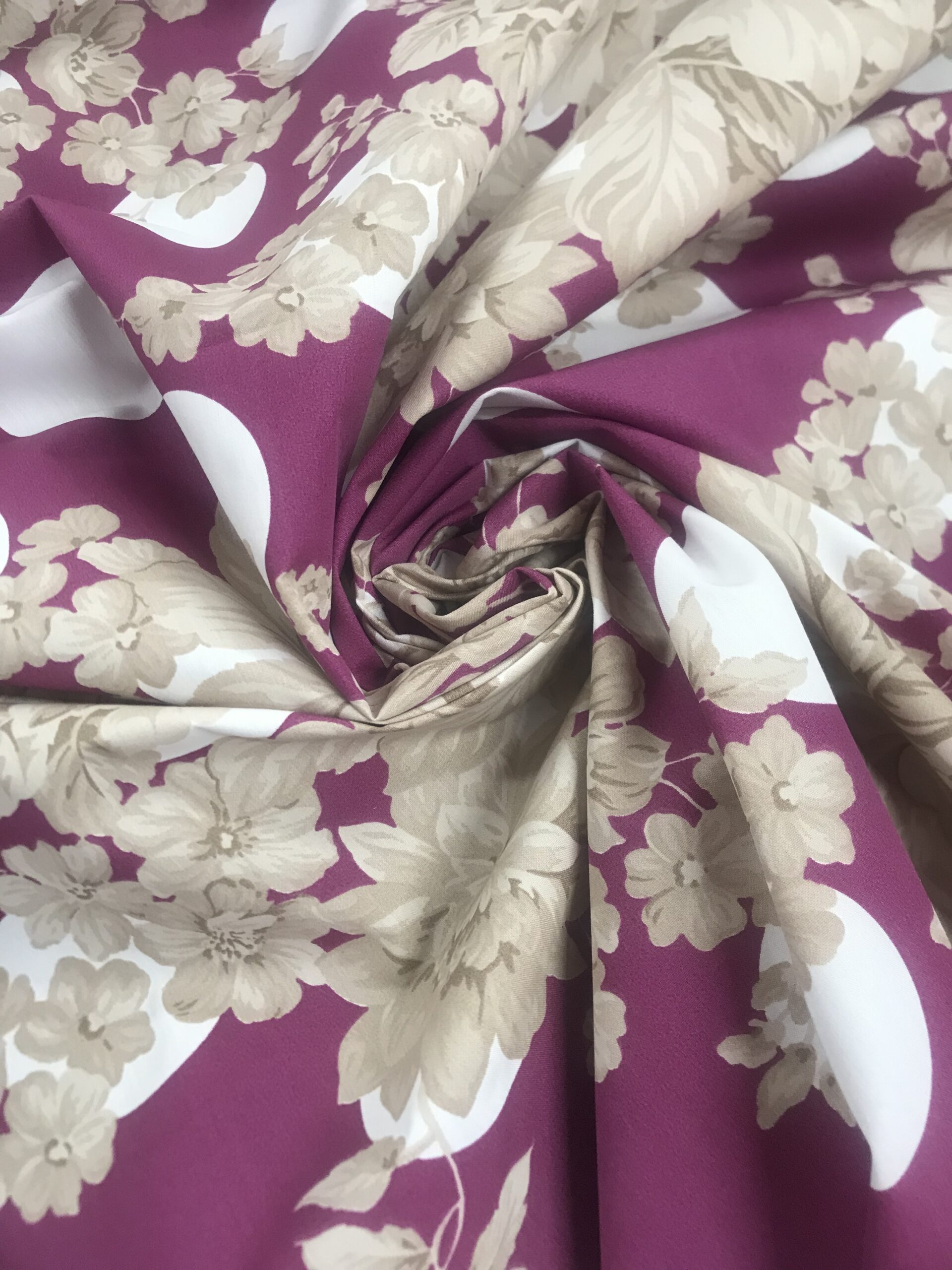 Popelín Flamenca buganvilla Lunar Grande/Flores