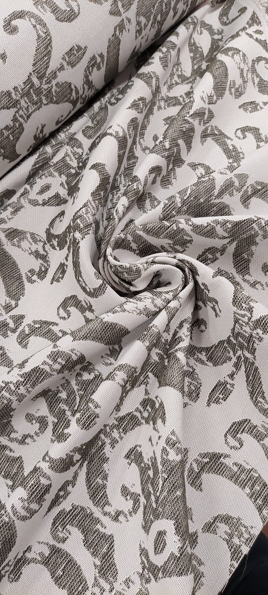 Jacquard damasco crudo/gris