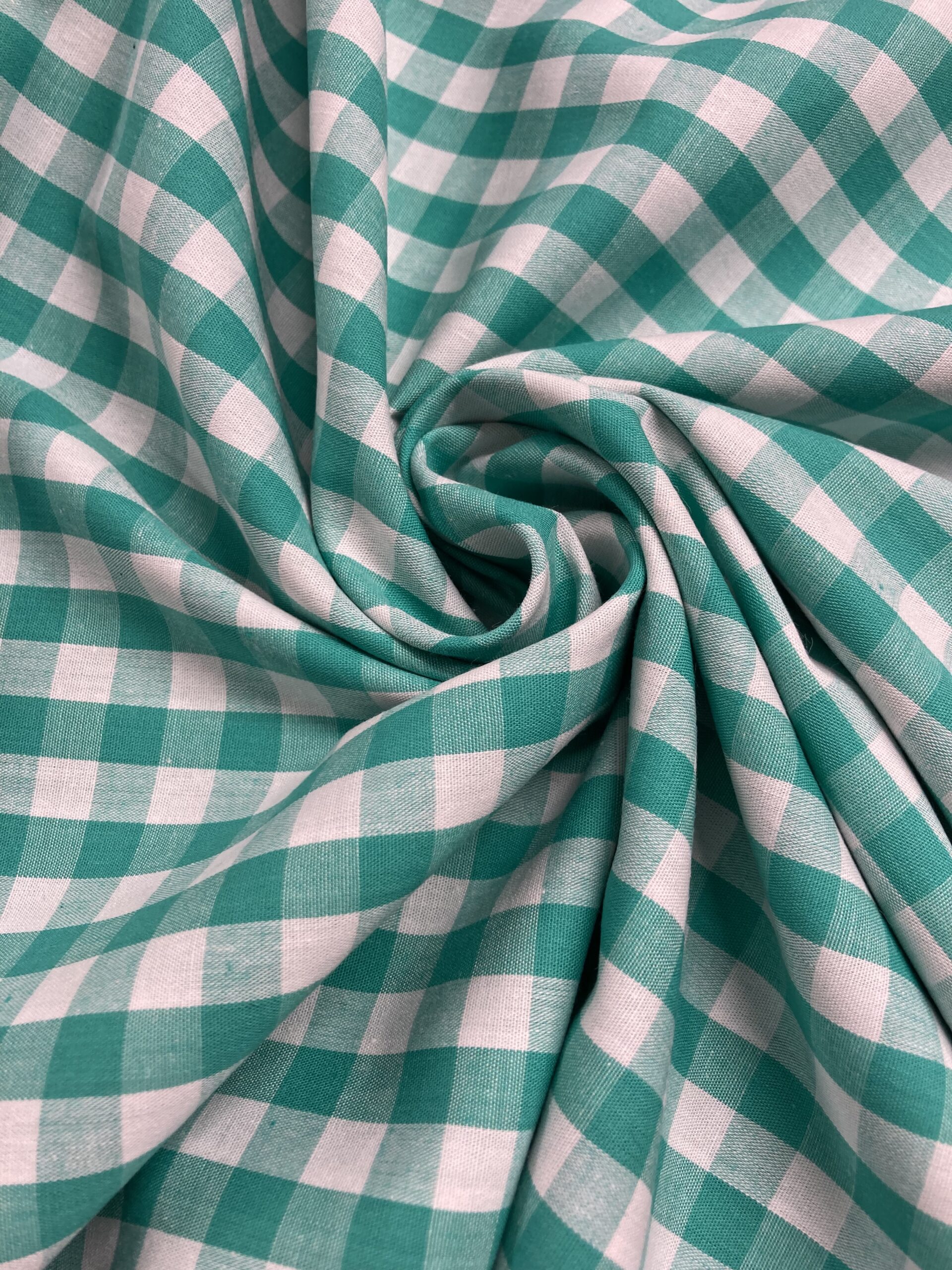 Vichy algodón 1cm verde