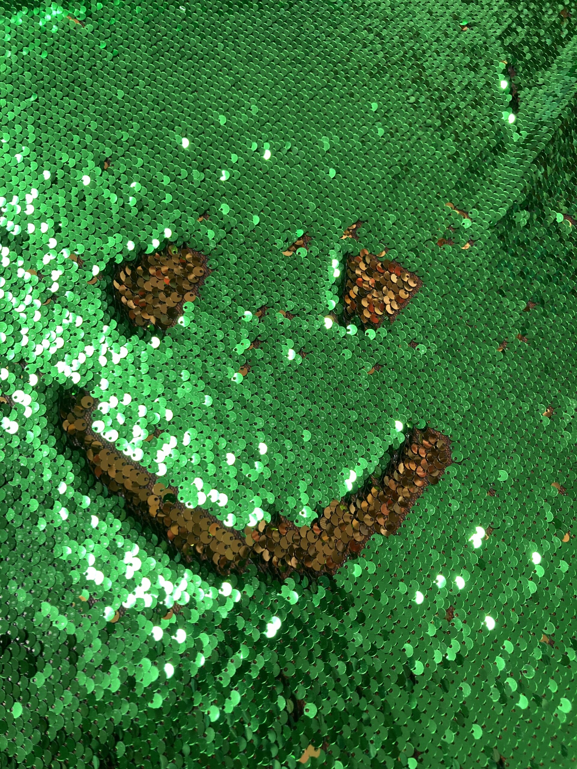 Lentejuela mágica o doble faz verde/oro