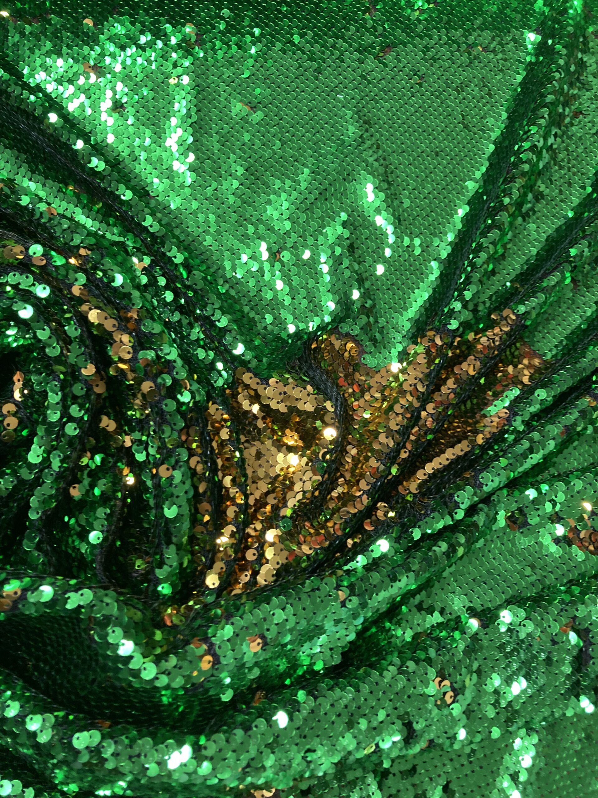 Lentejuela mágica o doble faz verde/oro