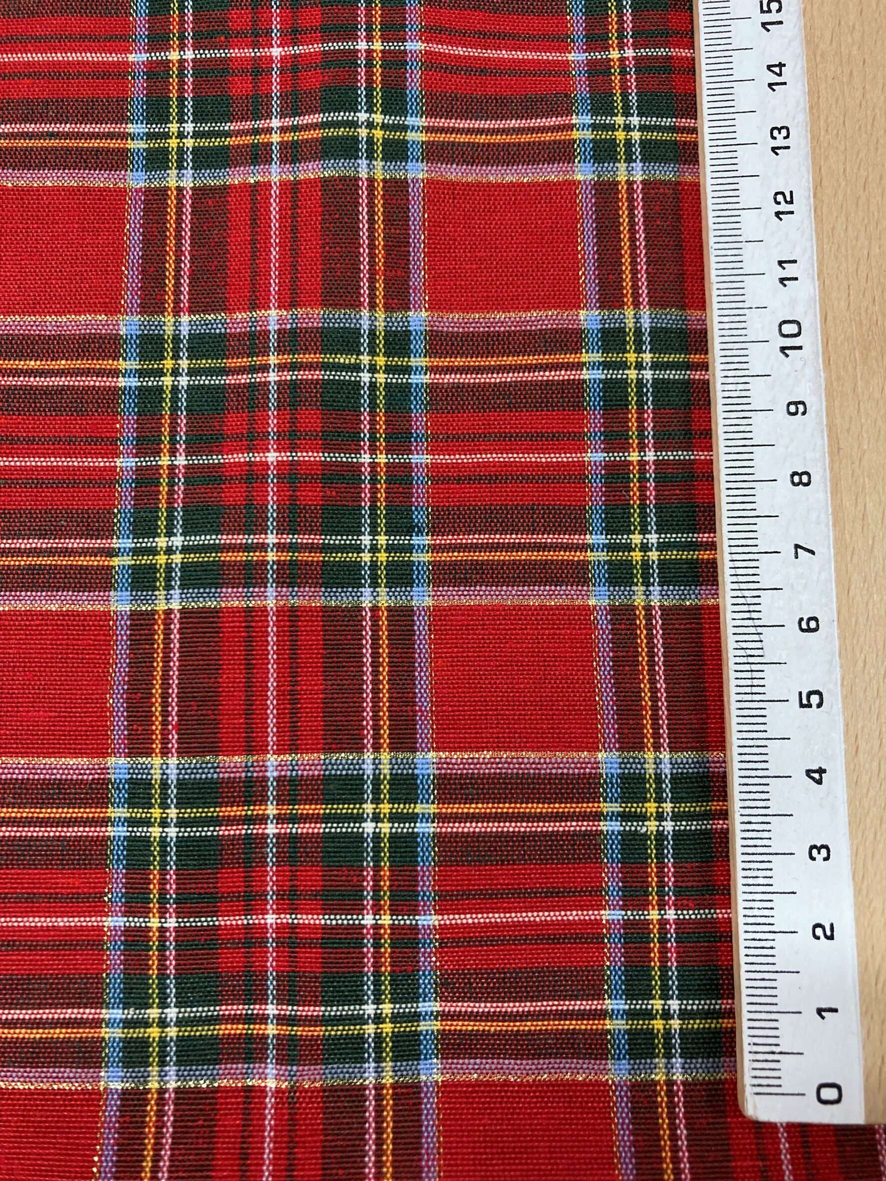 Loneta cuadros rojos lurex